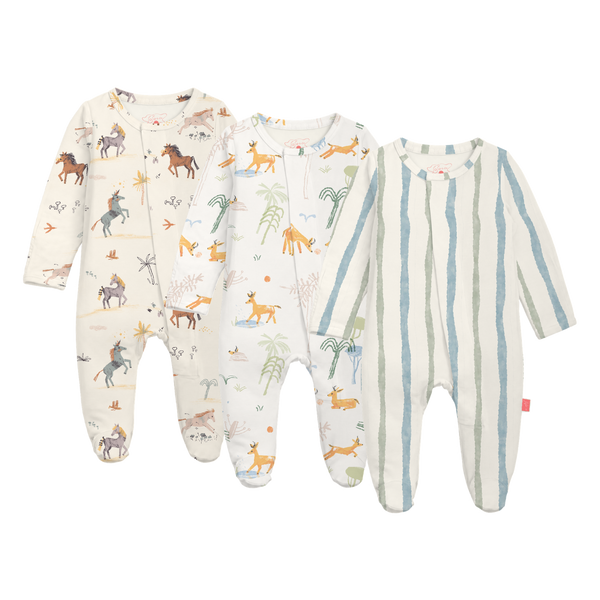 Little Wanderers bundle: Arabian Grace, Gazelle in the Palms and Little Waves rompers