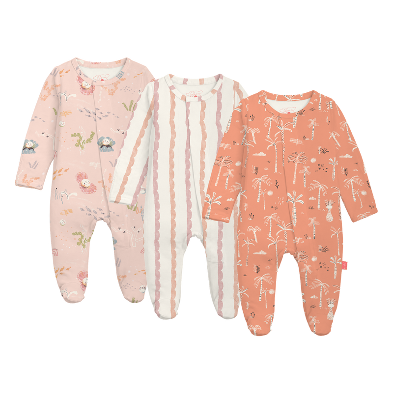 Pearls & Petals bundle: Pearl of the Sea, Coral Pearl and Little Palm rompers